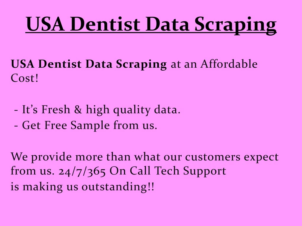 usa dentist data scraping