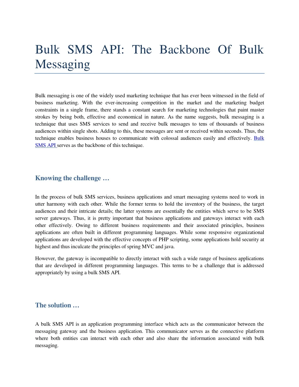 bulk s m s api the backbone of bulk messaging