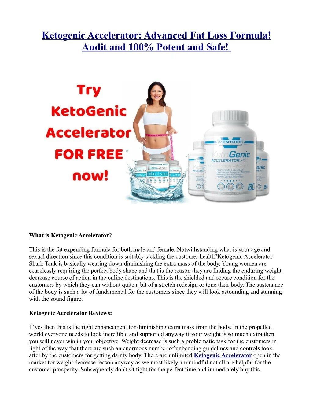 ketogenic accelerator advanced fat loss formula
