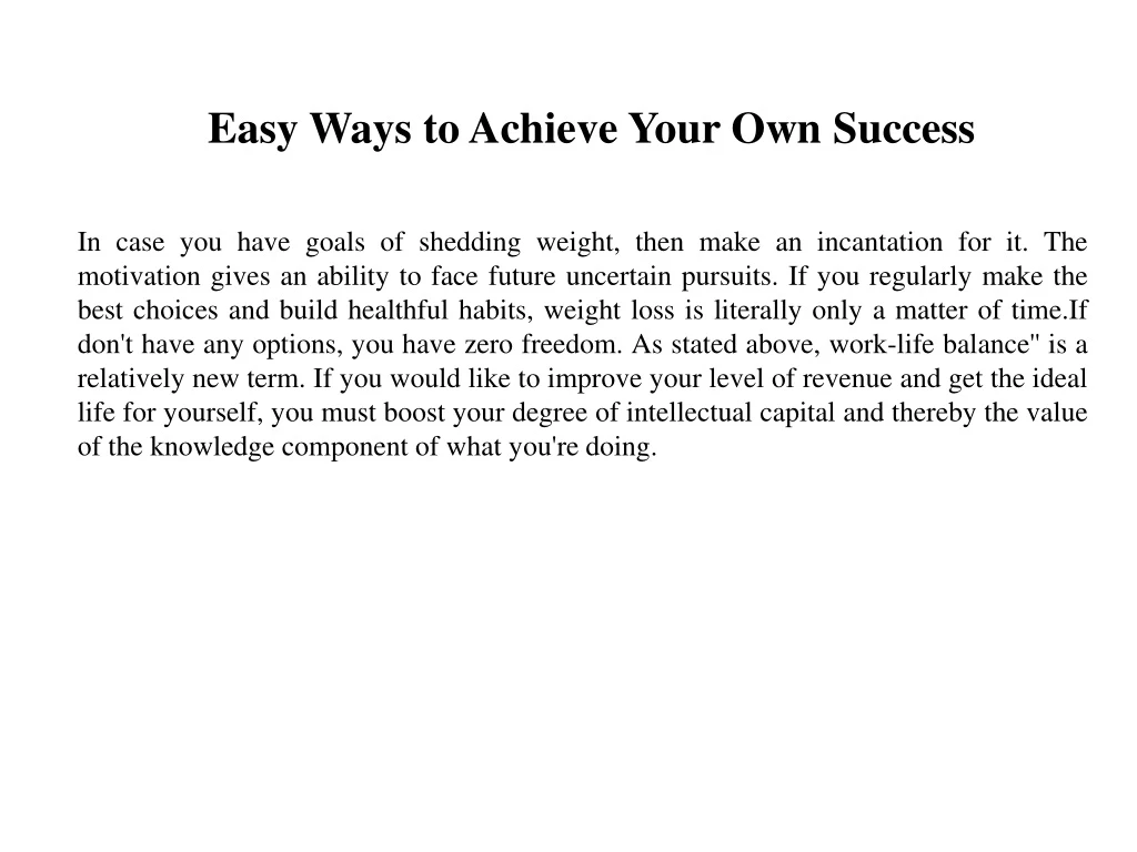 easy ways to achieve your own success