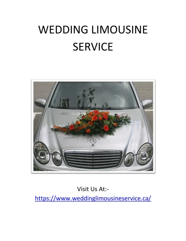Wedding Limousine Service in Toronto