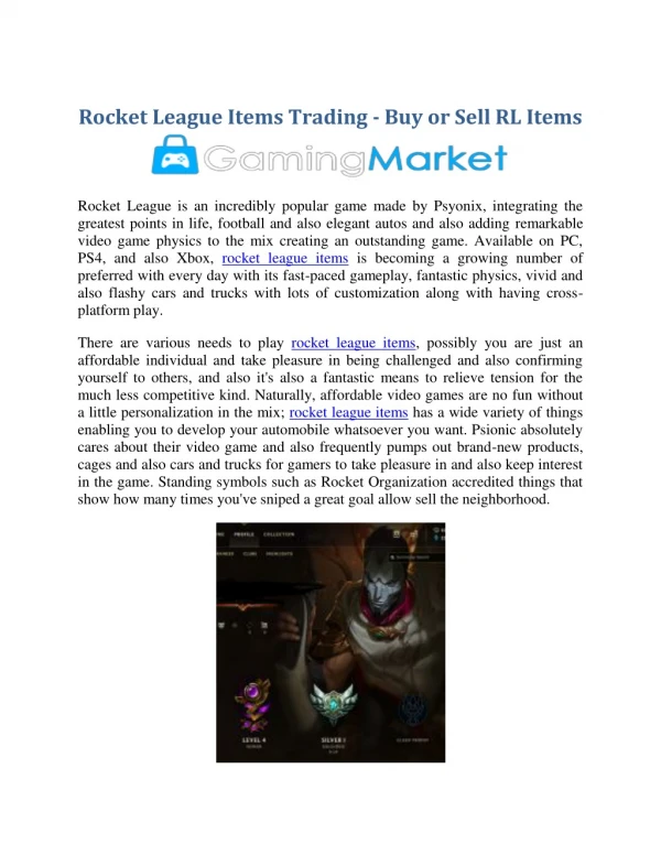 Rocket League Items Trading
