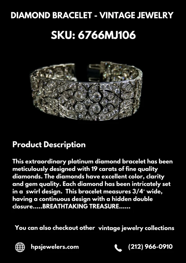 Antique Diamond Bracelet - Women Antique Jewelry