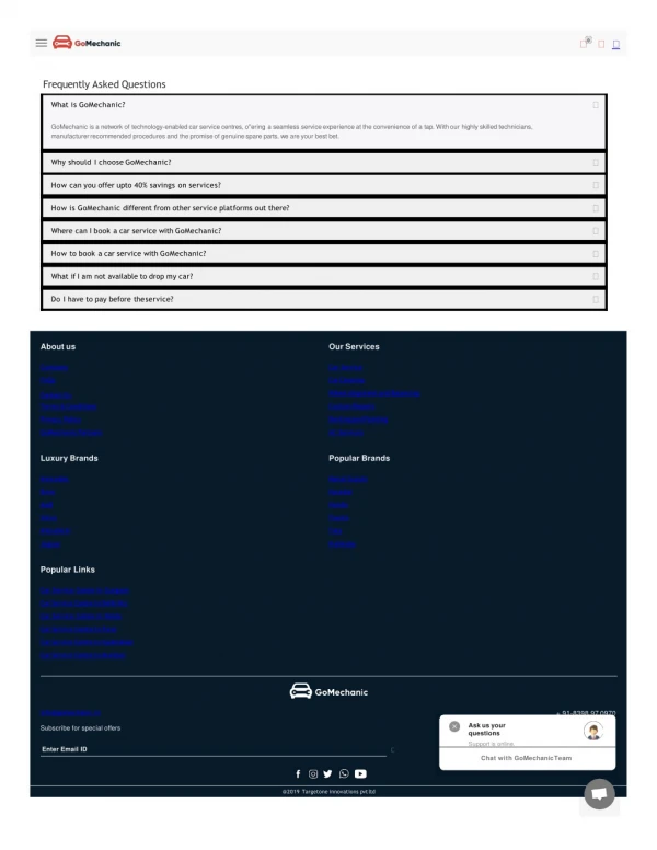 Frequently Asked Questions - GoMechanic