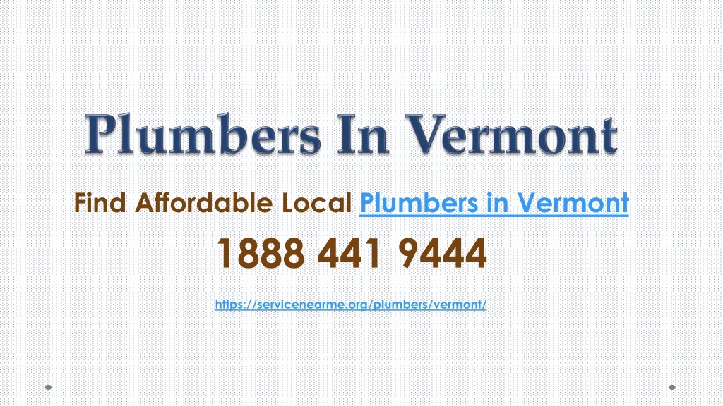 plumbers in vermont