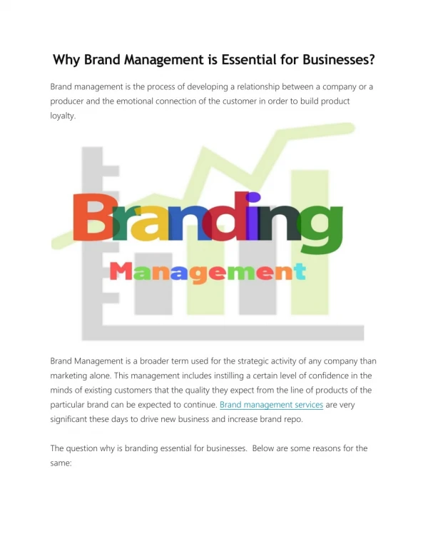 Why Brand Management is Beneficial for a Business
