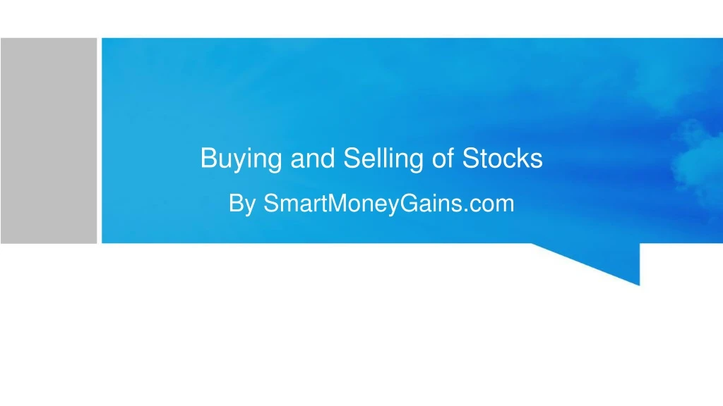 buying and selling of stocks
