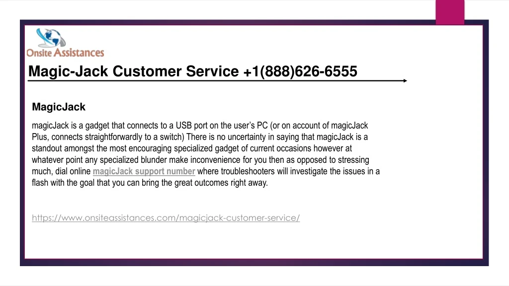 magic jack customer service 1 888 626 6555