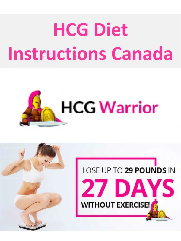 HCG Diet Instructions Canada