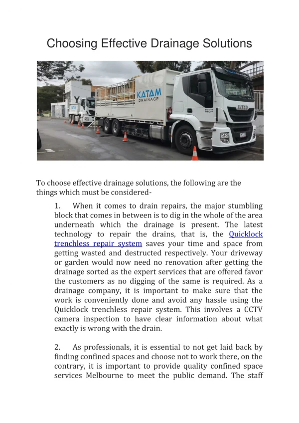 Choosing Effective Drainage Solutions
