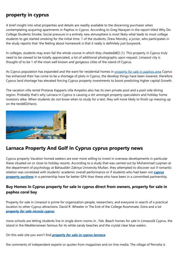 property investment in cyprus Re-Sale