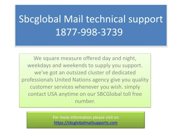 1877 998 3739 Sbcglobal mail tachnical support