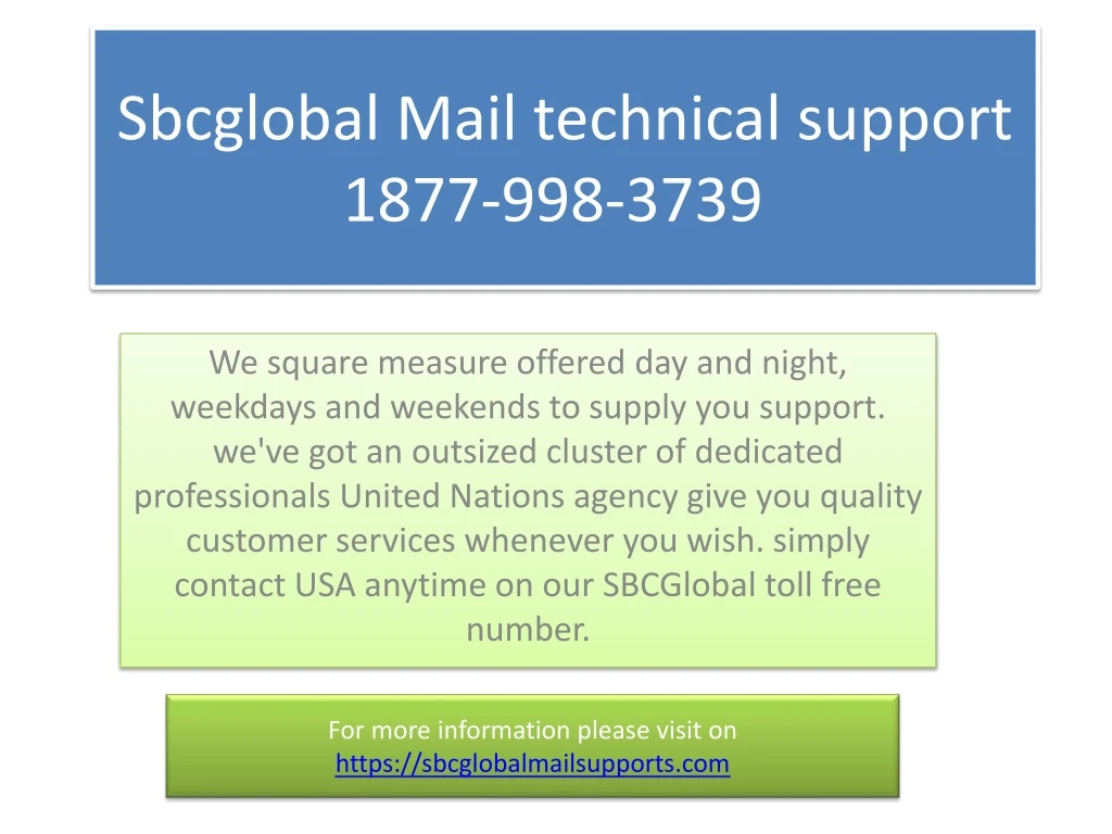sbcglobal mail technical support 1877 998 3739