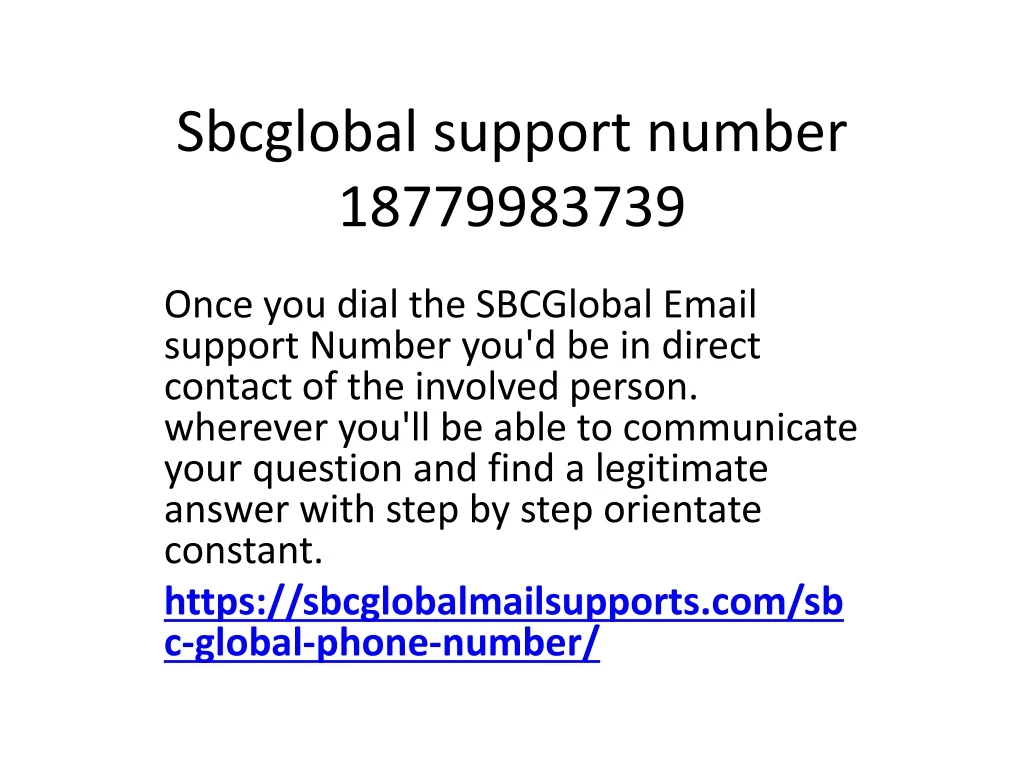 sbcglobal support number 18779983739