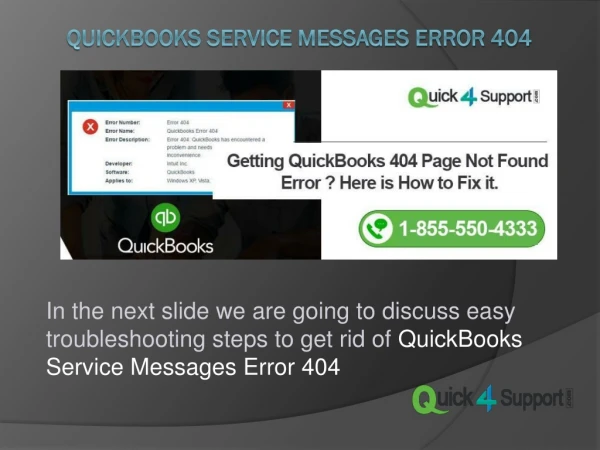 QuickBooks Service Messages Error 404