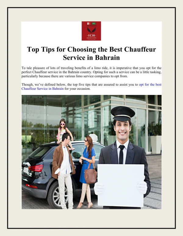 Top Tips for Choosing the Best Chauffeur Service in Bahrain