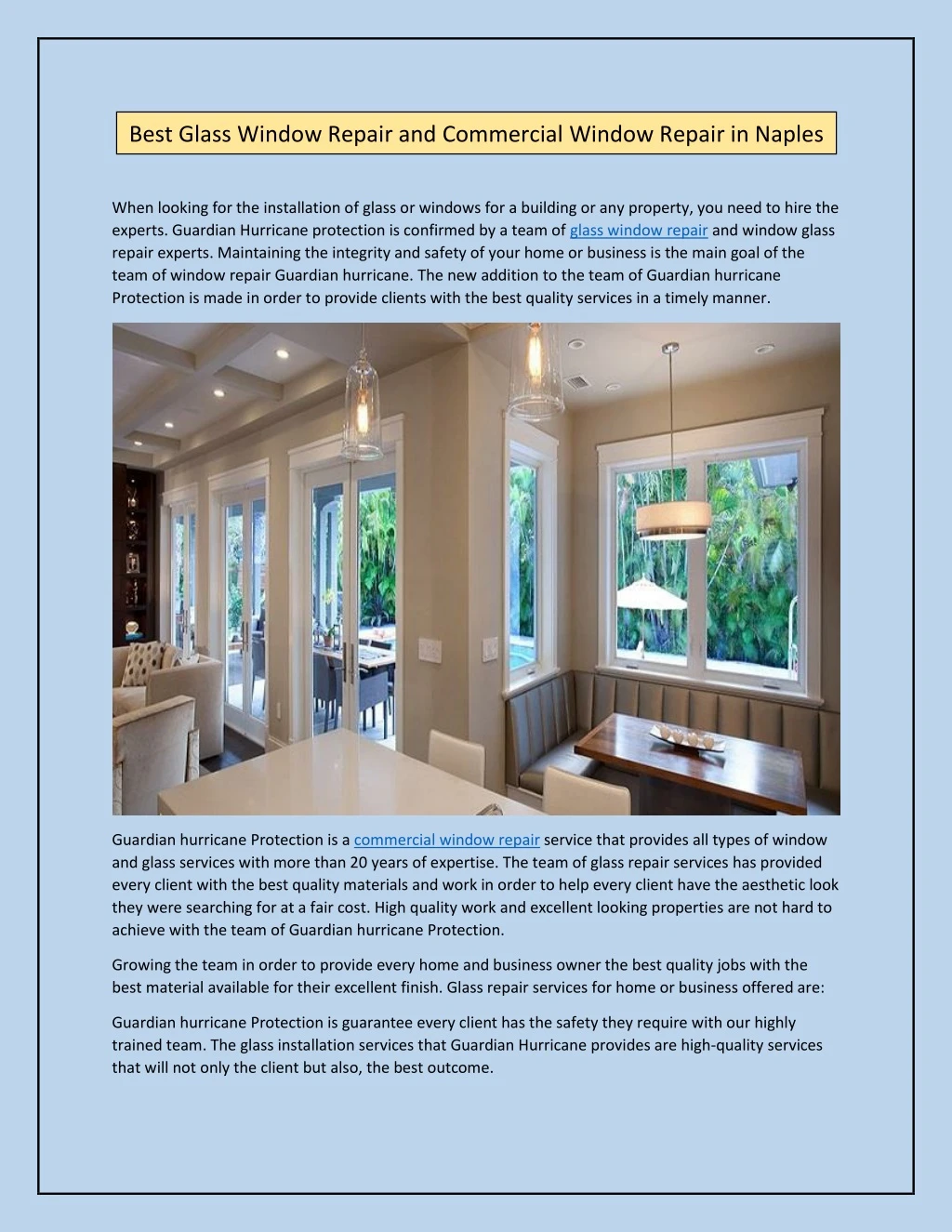 best glass window repair and commercial window