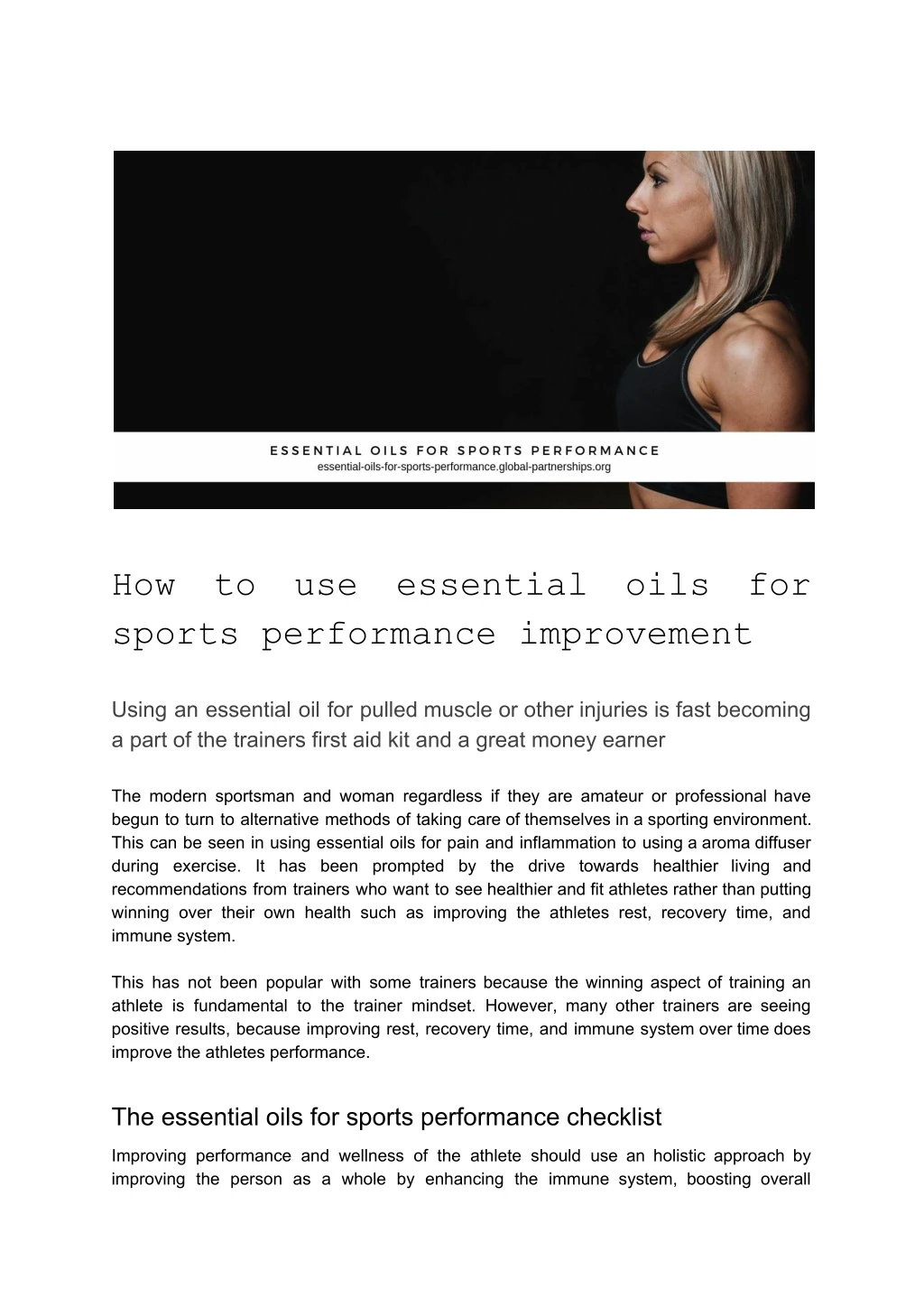 how sports performance improvement