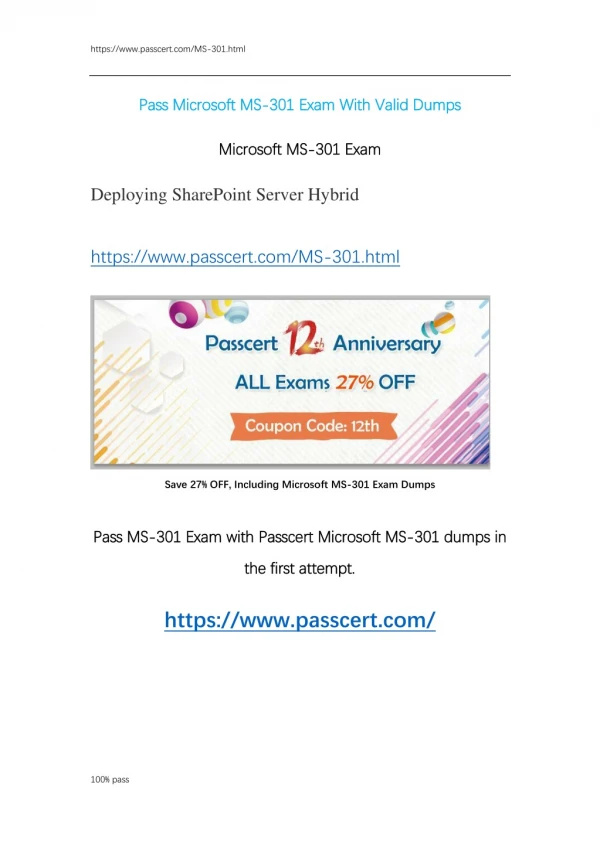 Microsoft MS-301 Exam Dumps