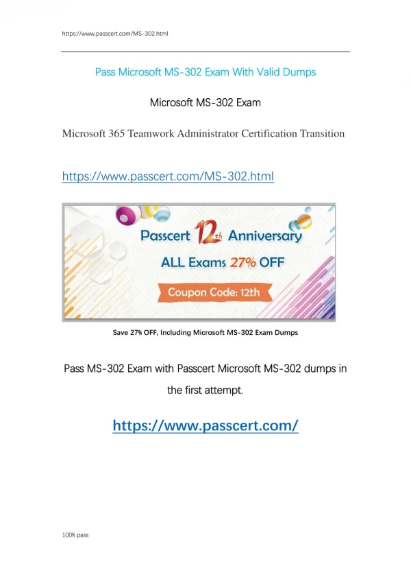 Microsoft MS-302 Exam Dumps