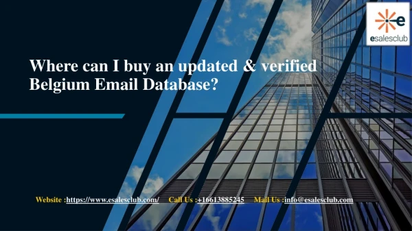Where can I buy an updated & verified Belgium Email Database - Esalesclub