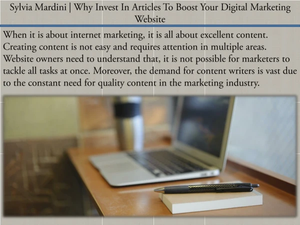 Sylvia Mardini | Why Invest In Articles To Boost Your Digital Marketing Website