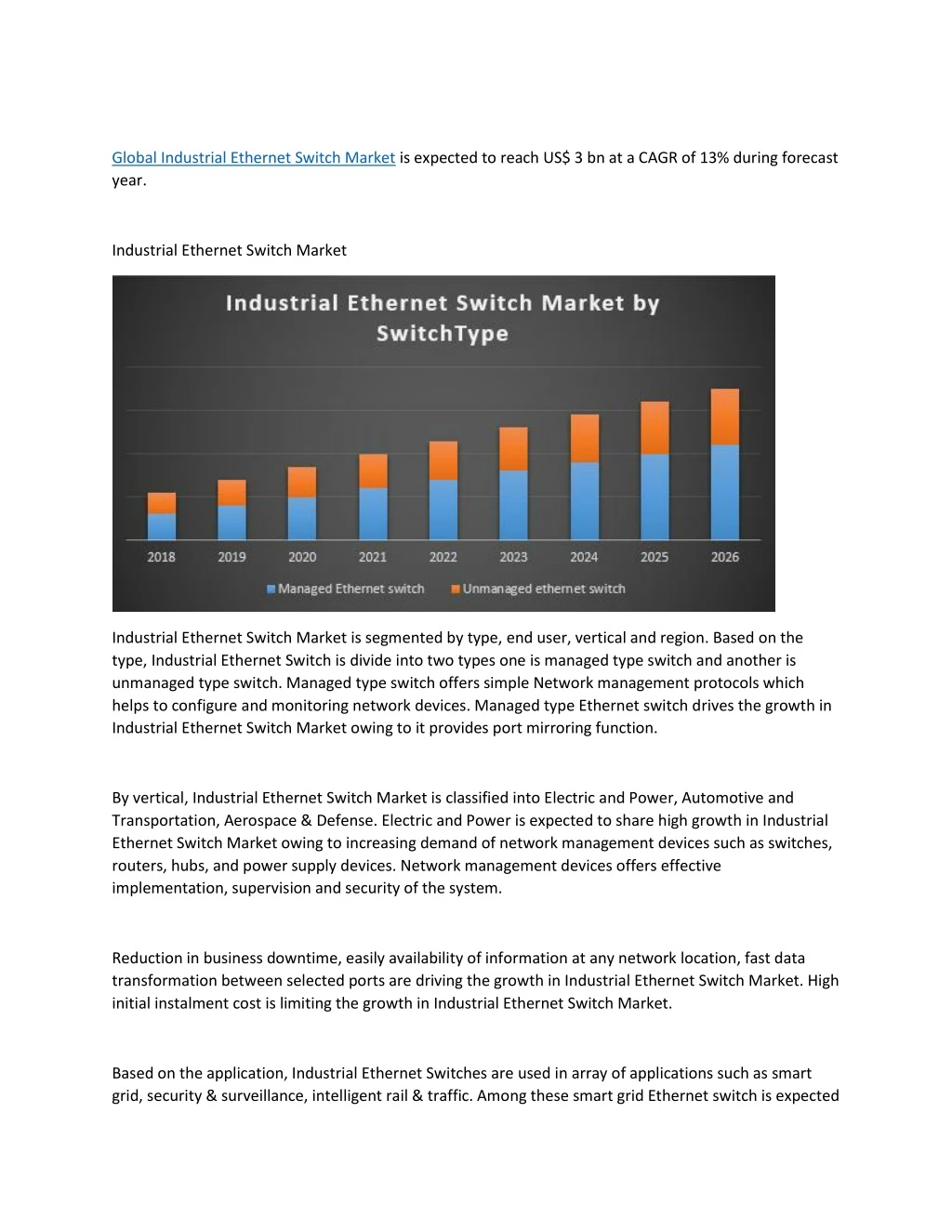 global industrial ethernet switch market