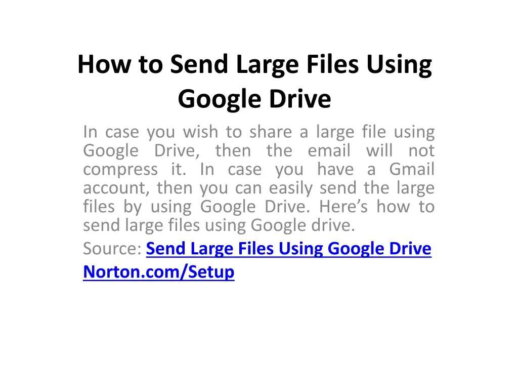 how to send large files using google drive