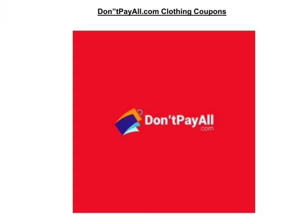 Purchase At Leisure Using Don’tPayAll Clothes Shopping Coupons
