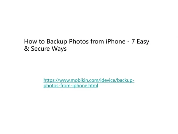How to Backup Photos from iPhone - 7 Easy & Secure Ways