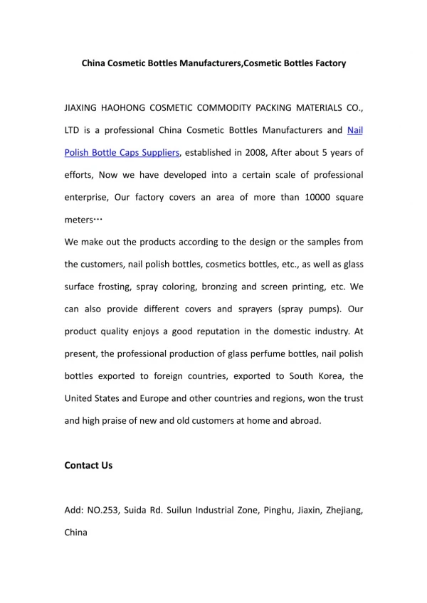 Jiaxing Haohong Cosmetic Packaging Materials Co., Ltd.