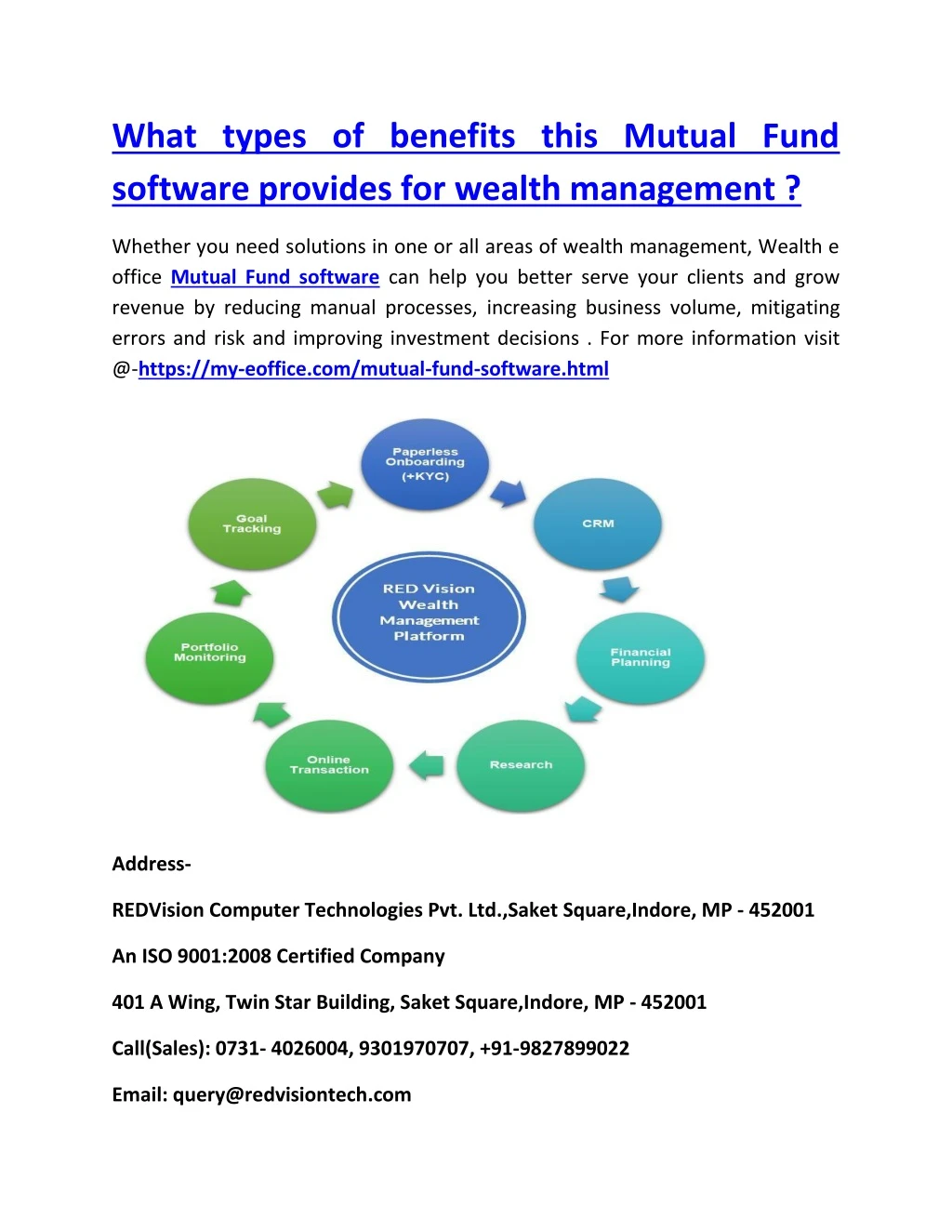 what types of benefits this mutual fund software