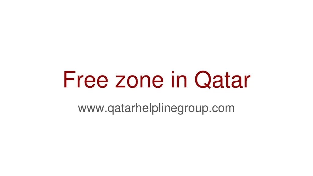 free zone in qatar