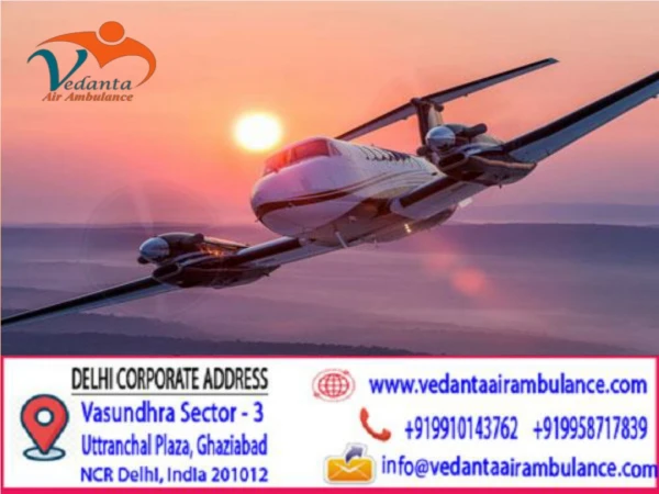 Hire Vedanta Air Ambulance Service in Indore at Low Cost