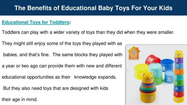 Benefits of educational baby toys