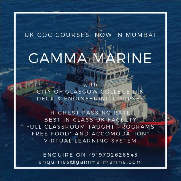 UK CoC Courses at Gamma Marine