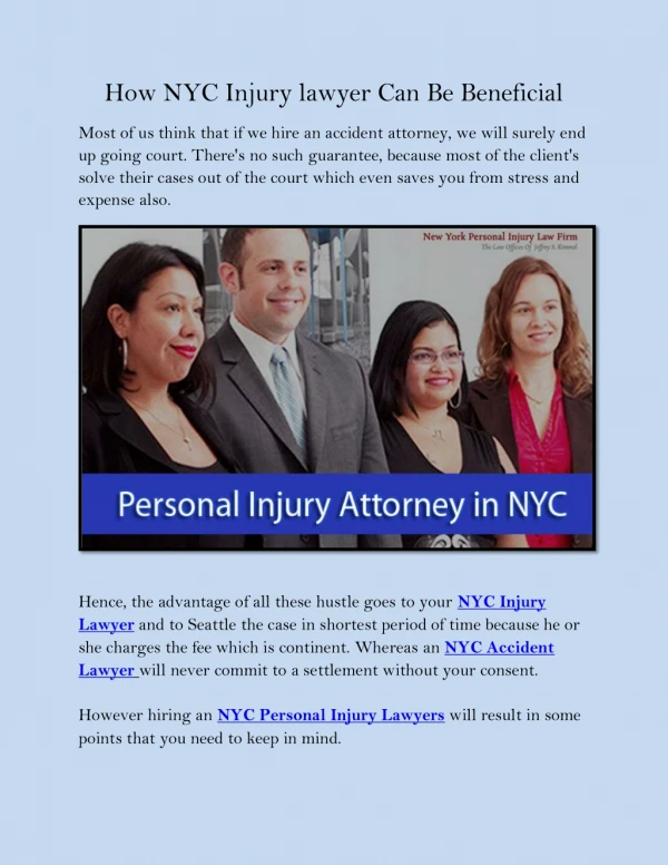 How NYC Injury lawyer Can Be Beneficial