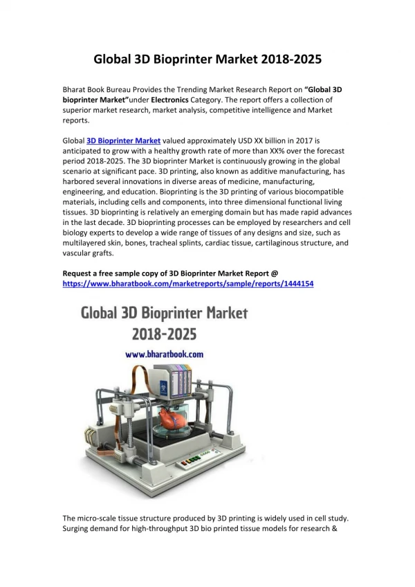 Global 3D Bioprinter Market 2018-2025