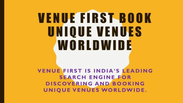 Venue First Book Unique Venues Worldwide