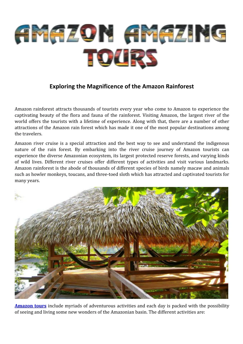 exploring the magnificence of the amazon