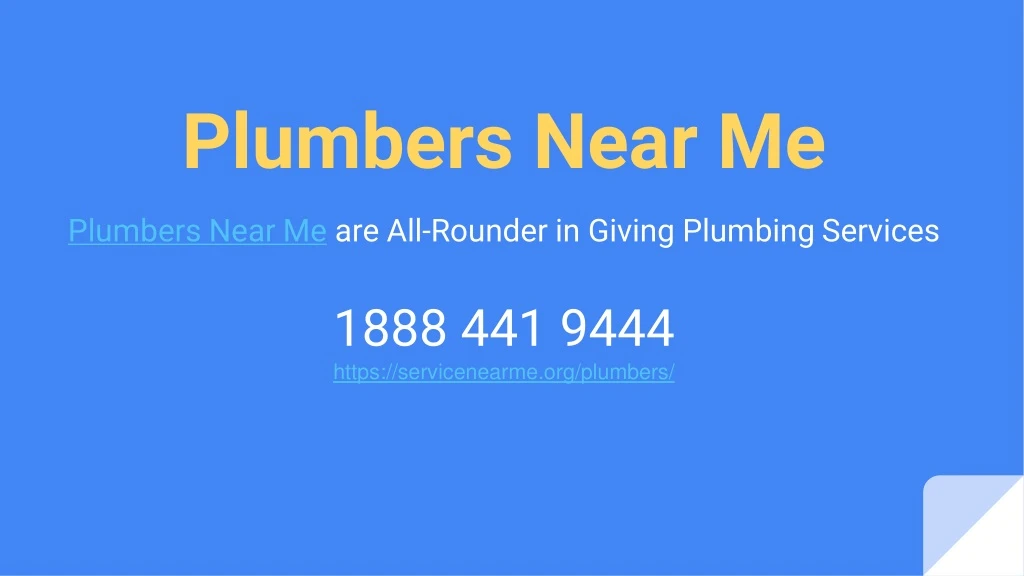 plumbers near me