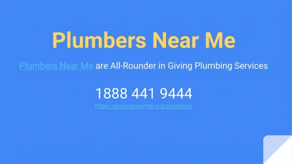 Plumbers Near Me are All-Rounder in Giving Plumbing Services