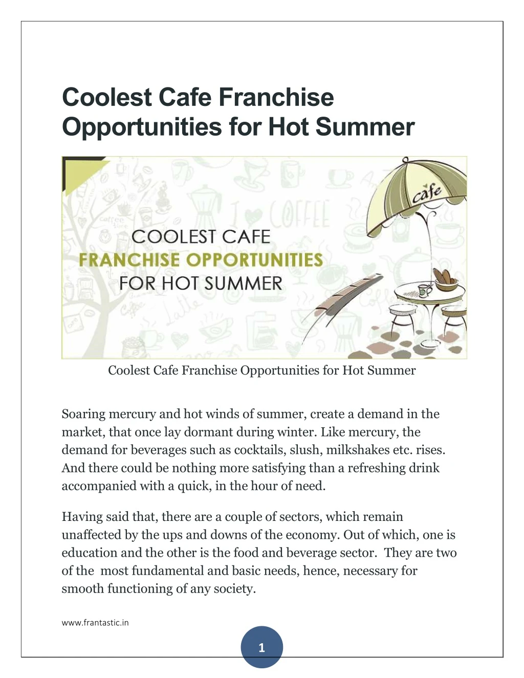coolest cafe franchise opportunities
