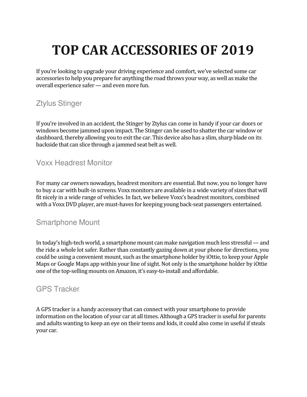 top car accessories of 2019