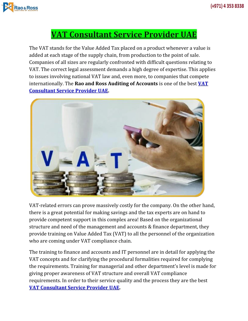 vat consultant service provider uae