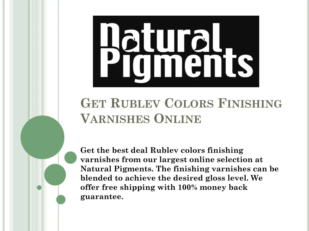 get rublev colors finishing varnishes online