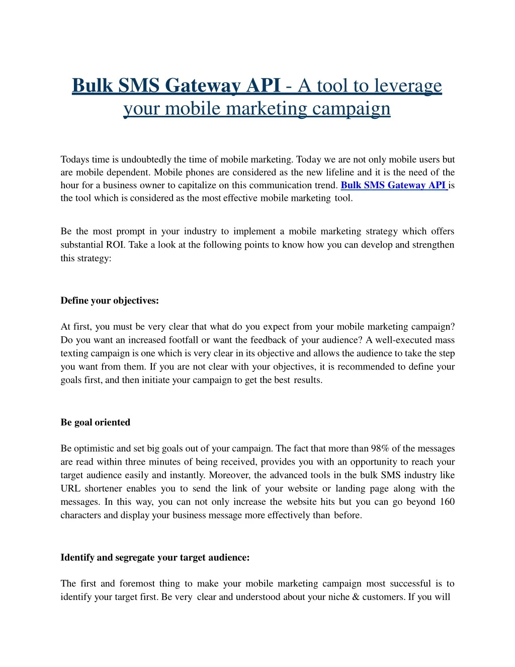 bulk sms gateway api a tool to leverage your mobile marketing campaign