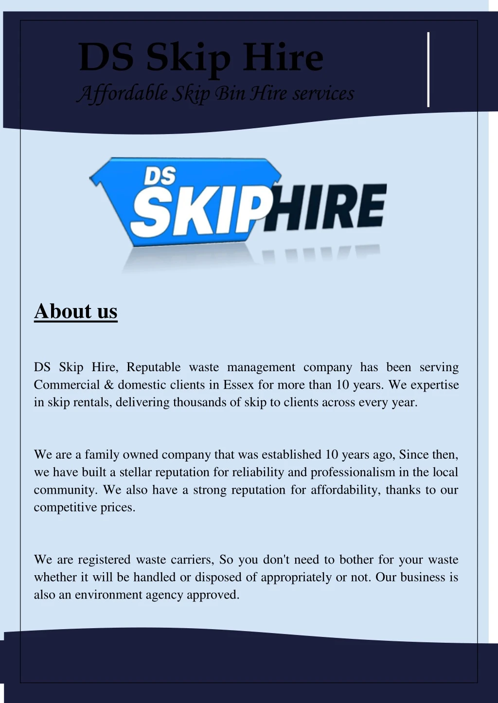 ds skip hire affordable skip bin hire services
