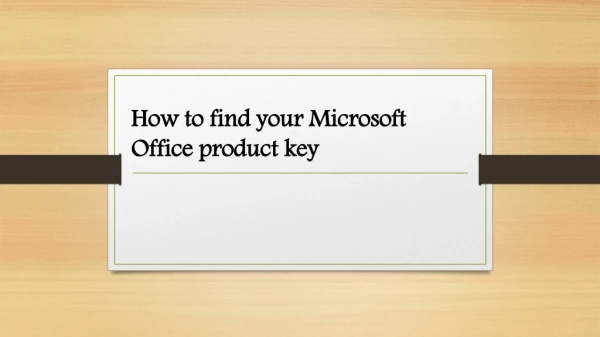 How to find your MS Office product key