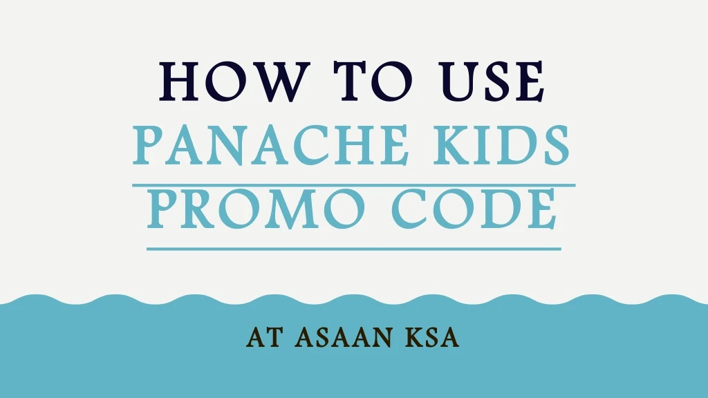how to use panache kids promo code